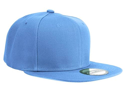Gelante Plain Blank Flat Brim Adjustable Snapback Baseball Caps LOT 6 Pack - color: Sky Blue