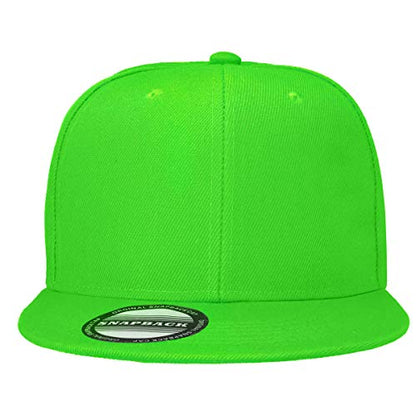 Classic Snapback Hat Cap Hip Hop Style Flat Bill Blank Solid Color Adjustable Size - color: 1pc Light Green
