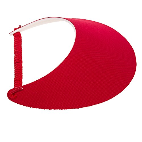 MG Women's Cotton Solid String Sun Visor Hat - color: Red