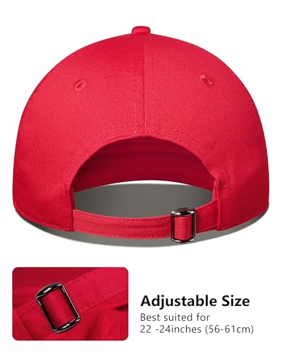 GADIEMKENSD Unstructured Baseball Cap Adjustable, Running Hat for Men Women, Cotton Dad Hat Plain for Outdoors Activities - color: Red