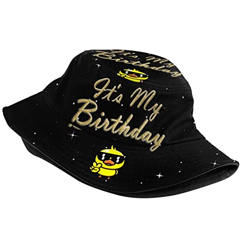 Bucket Hat Funny Duck Fisherman Hat Travel Beach Sun Hat Outdoor Cap for Men Women Adults - color: Birthday Duck
