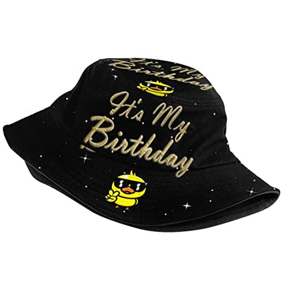 Bucket Hat Funny Duck Fisherman Hat Travel Beach Sun Hat Outdoor Cap for Men Women Adults - color: Birthday Duck