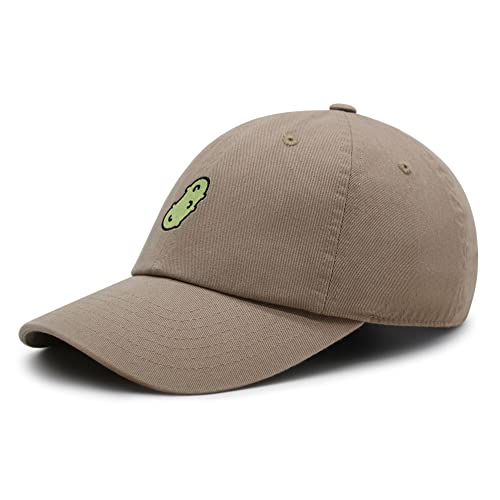 JPAK Pickle Premium Dad Hat Embroidered Cotton Baseball Cap Dill Juice - color: Khaki