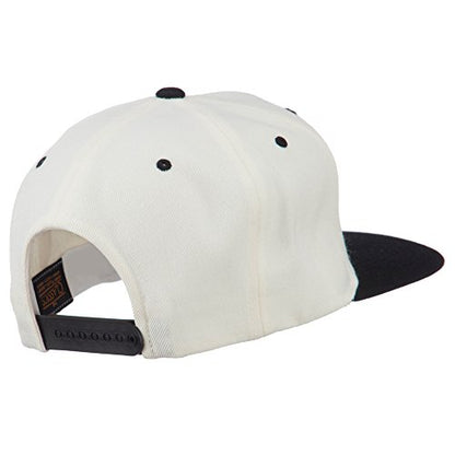 3D Clover Embroidered Two Tone Snapback Cap - color: Natural Black
