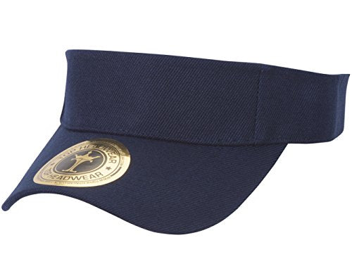TOP HEADWEAR Solid Adjustable Blank Visor - color: Navy