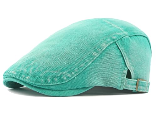 Cotton Newsboy Cap,Breathable Ivy Gatsby Cabbie Beret Hat for Men's Women Driving Hunting Golf - color: Denim Lake Blue