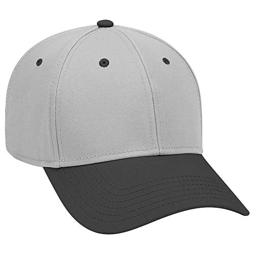 OTTO 6 Panel Low Profile Superior Cotton Twill Cap - color: Blk/Gry/Gry