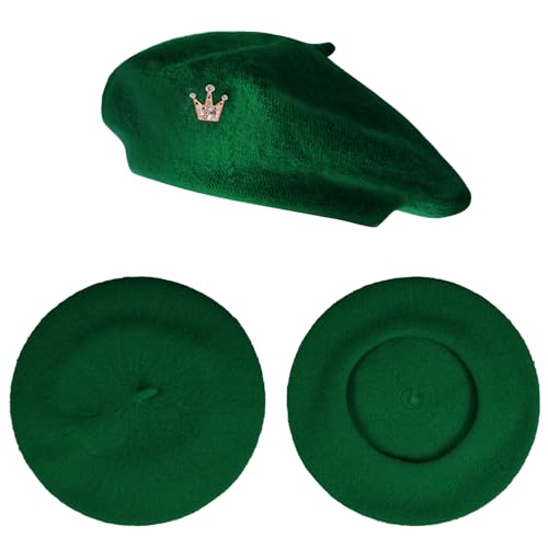 choyaxo 3pcs French Beret Hat Set Costume Accessories Set Including Beret Hat Scarf Crown Pin for Women French Themed Party - style: Fashion Style