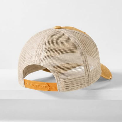 CHOK.LIDS Washed Trucker Hat Unstructured Distressed Pigment Dyed Cap - color: (Mustard)