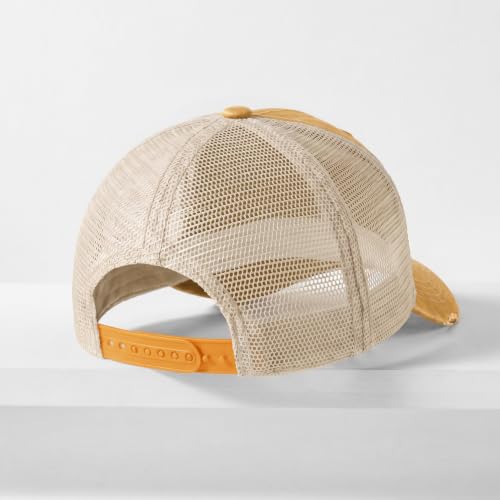 CHOK.LIDS Washed Trucker Hat Unstructured Distressed Pigment Dyed Cap - color: (Mustard)
