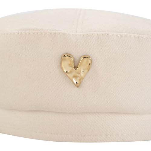 CHIC DIARY French Cotton Beret Hat for Women Adjustable Winter Beret Cap - color: Beige - One Size