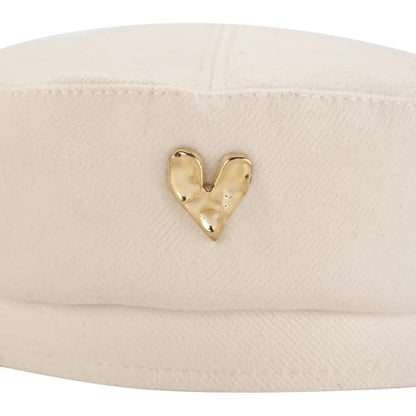 CHIC DIARY French Cotton Beret Hat for Women Adjustable Winter Beret Cap - color: Beige - One Size