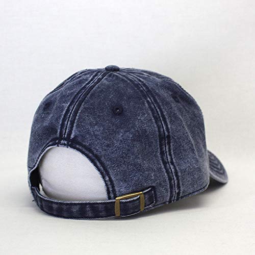 Heavy Washed Coated Canvas Wax-Look Adjustable Low Profile Men Women Baseball Cap - color: Snow Washed Navy