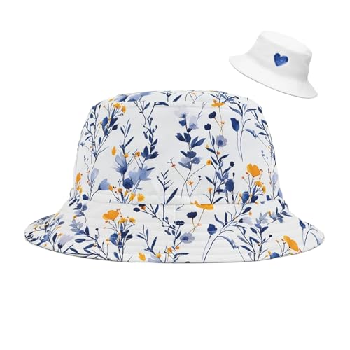 Bucket Hat for Men Women Funny Holiday Fishing Hat Cute Fisherman Cap - color: Flowers1