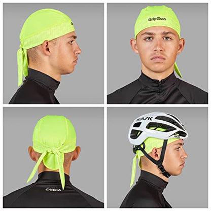 GripGrab Summer Cycling Bandana UV Protection Under Helmet Headwrap - color: Yellow Hi-vis