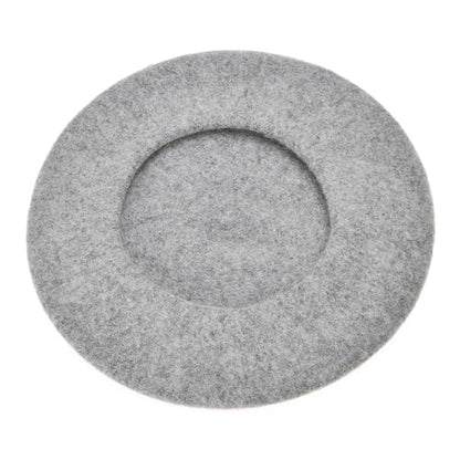 ZLYC Wool French Beret Hat Solid Color Classic Artist Cap for Women - color: Heather Grey