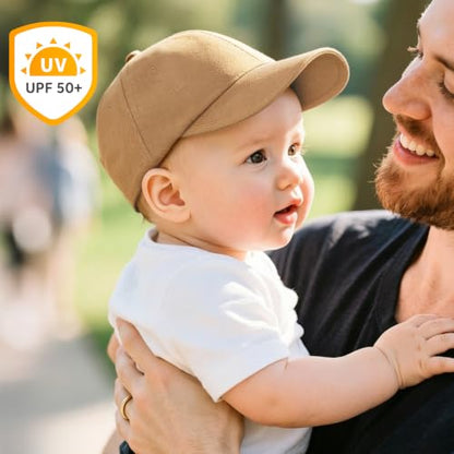 Durio Baby Baseball Cap UPF 50+ Infant Sun Hat Elastic Back 0-12 Months - color: Brown, size: 6-12 Months
