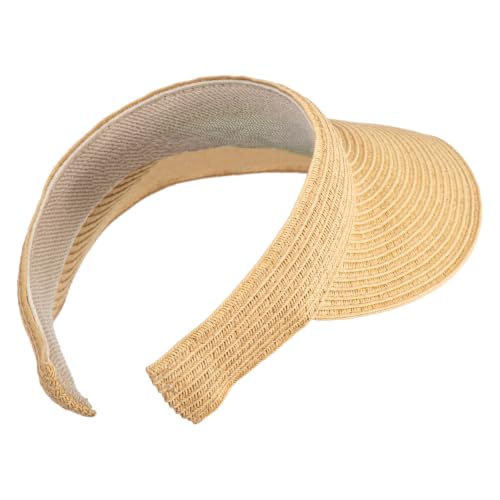UPF 50+ Paper Braid Clip On Visor - color: Tan