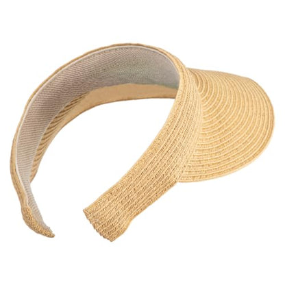UPF 50+ Paper Braid Clip On Visor - color: Tan