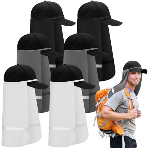Janmercy 6 Pcs UV Sun Protection Neck for Men Reflective Neck Shade Multifunctional 2 in 1 Face Covering for Outdoor Sports - color: Classic Color