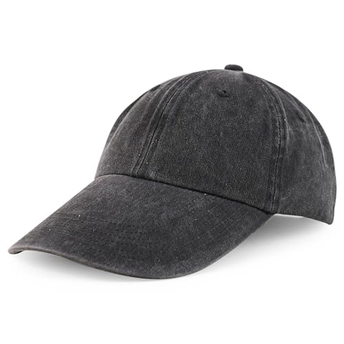 Armycrew XXL Oversize 4 Inch Long Bill Pigment Dyed Baseball Cap - color: Black, size: XX-Large