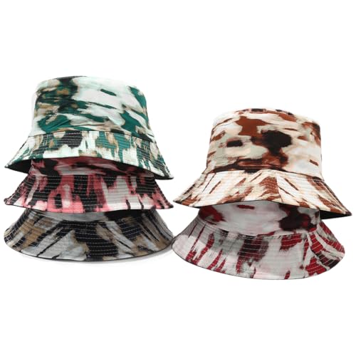 Men Women Unisex Graffiti Bucket hat, Packable Outdoor Summer Fishing Sun hat, Double-Sided Beach Cap - color: Pink