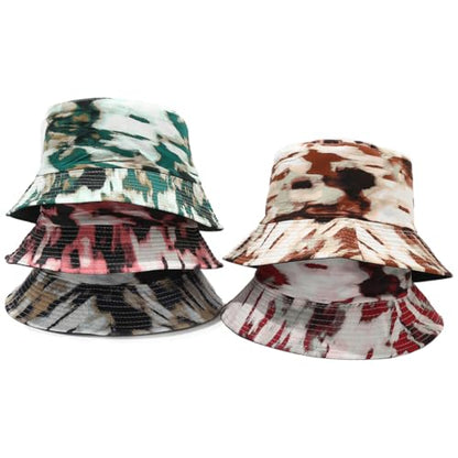 Men Women Unisex Graffiti Bucket hat, Packable Outdoor Summer Fishing Sun hat, Double-Sided Beach Cap - color: Pink