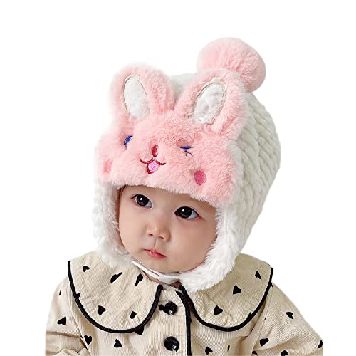 XYX Crochet Earflap Fleece Hats Beanie Cap Winter Warm Knit Caps for Toddlers Baby Girls and Boys - color: Hat1-white