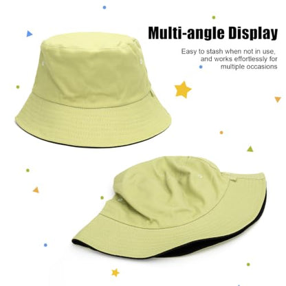XXL Oversized Reversible Bucket Hat Beach Fisherman Sun Cap with Chin Strap for Women Men - color: Green Black