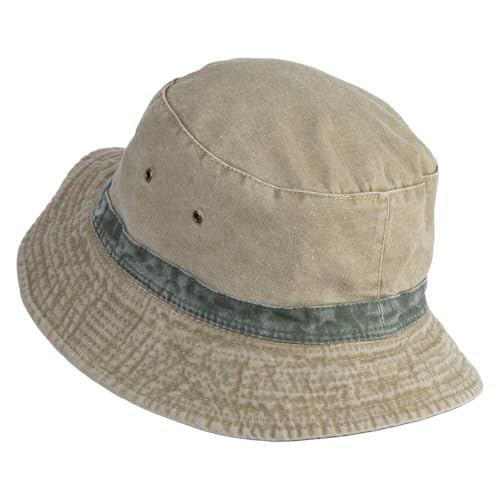 e4Hats.com Big Size Reversible Bucket Hats - color: Khaki Green, size: X-Large-XX-Large