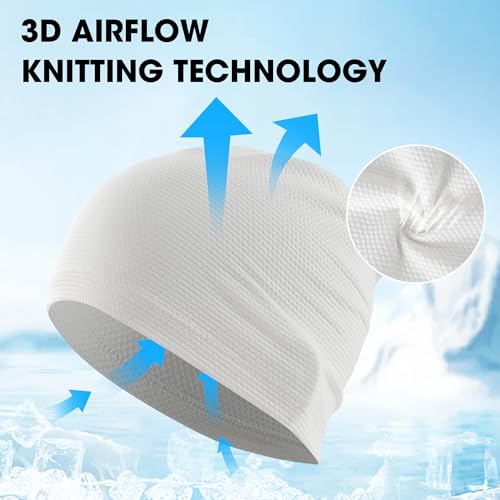 WTACTFUL Cooling Breathable Skull Cap Men Women, Sweat Wicking 1-2-4 Pack - color: #Black + White
