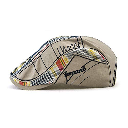 MOACC M Men Beret Hat Cotton Buckle Adjustable Newsboy Hats Cabbie Gatsby Cap - color: Hat-t1-grey