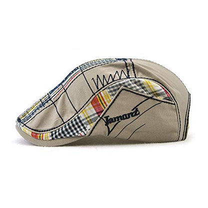 MOACC M Men Beret Hat Cotton Buckle Adjustable Newsboy Hats Cabbie Gatsby Cap - color: Hat-t1-grey
