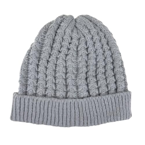 Humble Hilo Knit Hats Beanies for Women Winter Pom Beanie Men or Women Beanies Cable Knit Beanie - color: Grey