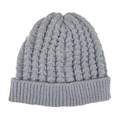 Humble Hilo Knit Hats Beanies for Women Winter Pom Beanie Men or Women Beanies Cable Knit Beanie - color: Grey