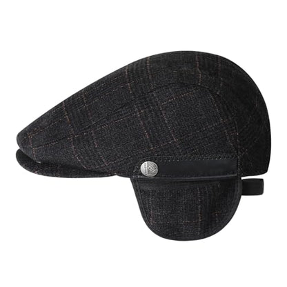 Sumolux Mens Newsboy Hat Flat Cap Gatsby Lvy Irish Hats Driving Cabbie - color: B Dark Grey Plaid