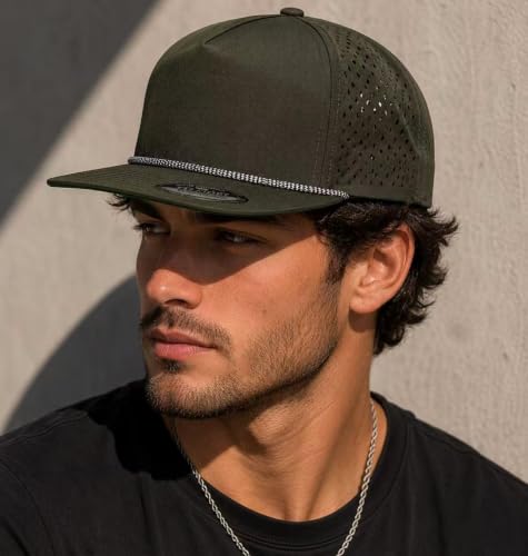 Plain 5 Panel Unstructured Golf Cap with Rope Snapback - color: Red