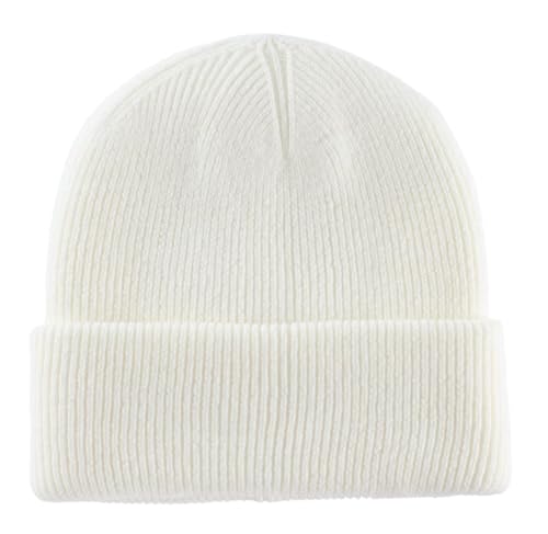 Connectyle Thick Cuffed Beanie for Men & Women Double Layer Knit Winter Hat Acrylic Watch Hat Warm Stocking Skull Cap - color: Beige