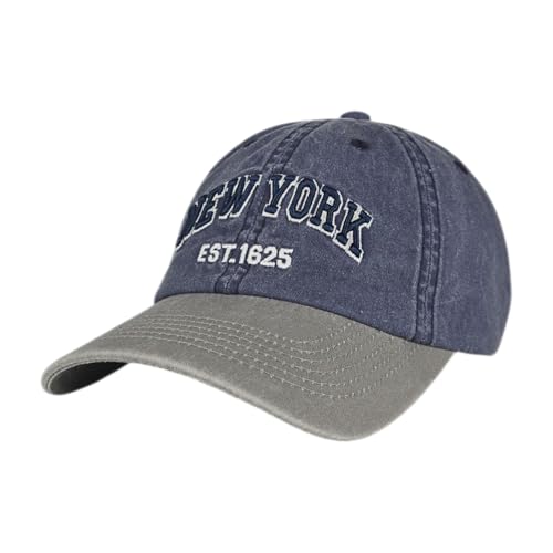 E BY ELIDAN NY Dad Hat, New York EST.1625 Cotton Baseball Cap Women & Men - color: Navy Chrome