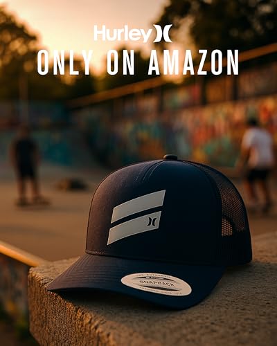 Hurley Mens Lightweight Poly Mesh Back Curved Bill Cap Trucker Hat - color: Blue