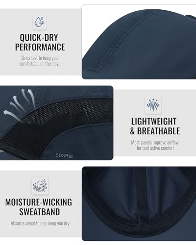 CLAPE Outdoor Sun Visor Hats Lightweight Waterproof Breathable Sports Hat UPF50+ Ultra Thin Cooling Baseball Hats - color: Dark Gray
