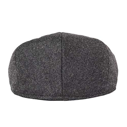 Men Wool Plaid Ivy Gatsby Newsboy Cap - color: Grey, size: 7 5/8