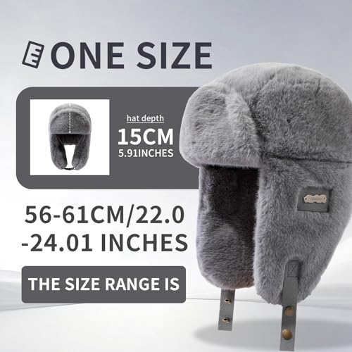 Fluffy Trapper Hats Winter Cozy Plush Ushanka Russian Hat Windproof Ski Hat Pilot Aviator Cap Cold Weather Hat - color: Mg-lfmyymrtb27-brown