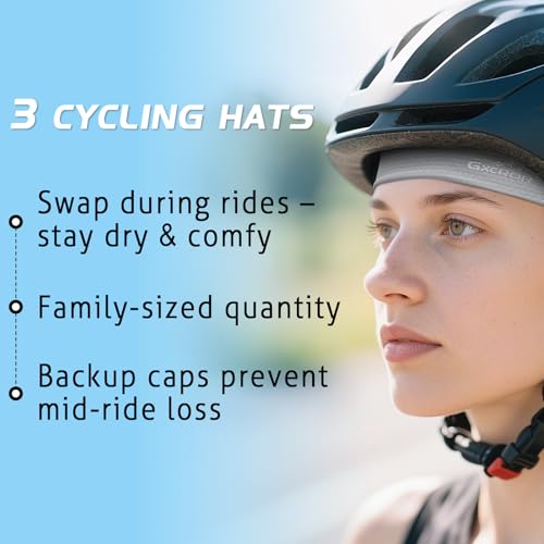 GXCROR Cooling Skull Cap for Men Women Sweat-Wicking Breathable Mesh Liner for Helmets, Summer Cycling Motorcycle - color: Black+camoblack+gray, size: Medium