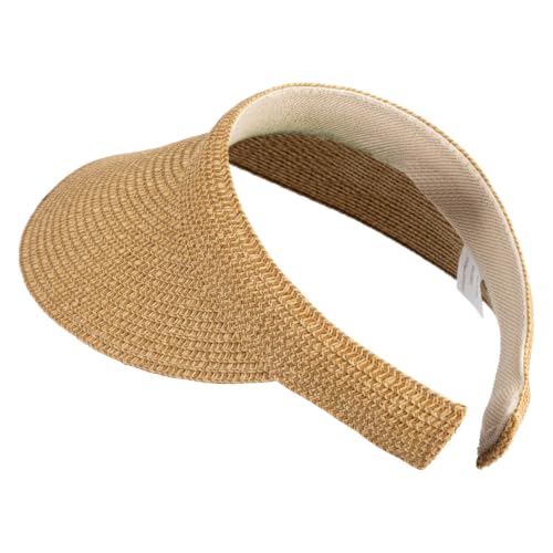 UPF 50+ Paper Braid Clip On Visor - color: Toast Brown