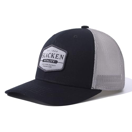 Breathable Snapback Trucker Hats Summer Baseball Caps Adjustable Outdoor Mesh Snap Back Hats for Daily Use - color: Mg-hswmbs2518-black