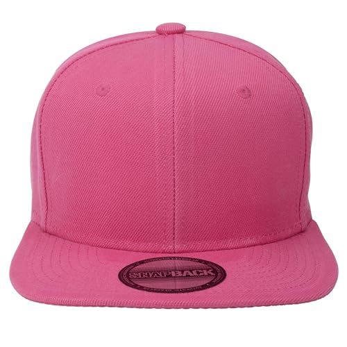 Gelante Plain Blank Flat Brim Adjustable Snapback Baseball Caps LOT 6 Pack - color: Hot Pink