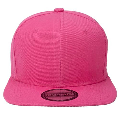 Gelante Plain Blank Flat Brim Adjustable Snapback Baseball Caps LOT 6 Pack - color: Hot Pink