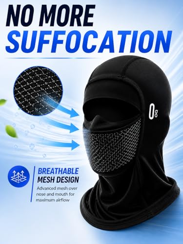 Cooling Breathable Balaclava Face Mask Men Black