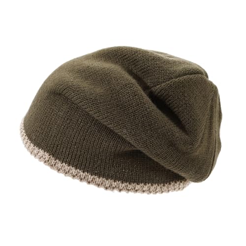 Slouchy Knit Beanies Winter Hats for Women Men Soft Warm Slouch Cuffed Skullcap Knitted Beanie Cap Stocking Hats - color: Mg-zzm25106-green
